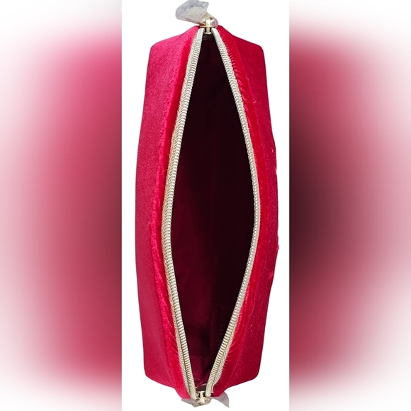 Christian Dior Red Velvet Pouch with Logo and Rouge Dior Lipstick #558. New! - Picture 5 of 11